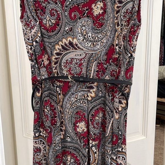 Liz Claiborne Workwear Professional Office Attire Size 16 Dress NWT Wine Multi - Picture 3 of 8